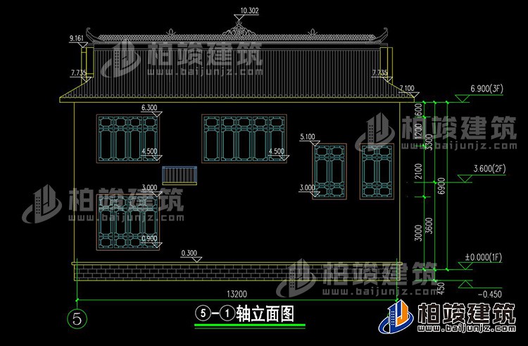 背立面图